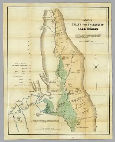 Map of the Valley of the Sacramento including the Gold Region.;Bidwell, John, 1819-1900 ; Larkin, Thomas Oliver, 1802-1858;1848;5583.000