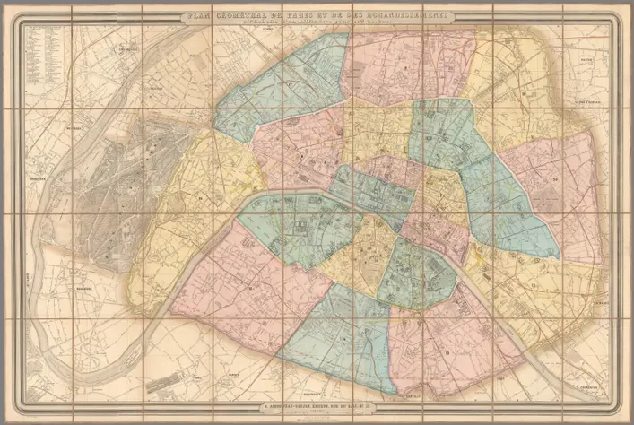 Plan Geometral De Paris et De Ses Agrandissements;Andriveau-Goujon, Eugene, 1832-1897; Potiquet, Alfred;1861;10716.002