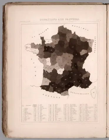 Donations aux pauvres;Guerry, André Michel, 1802-186;1833;13320.046