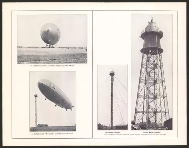 An airship being brought to her shed by a landing party of 250-300 men ...;Air Ministry;1926;14344.029