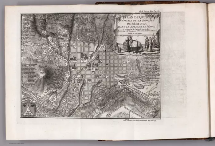 Plan de Quito, capitale de la province de même nom dans le royaume de Pérou ...;La Condamine, Charles-Marie de, 1701-1774;1741;14377.009