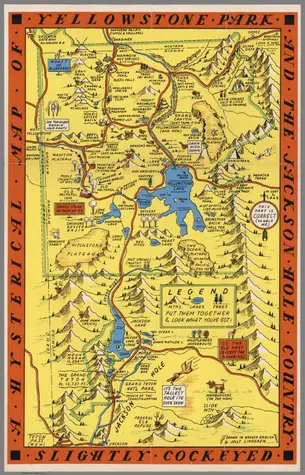A Hysterical Map Of The Yellowstone Park And The Jackson Hole Country;Lindgren Brothers;1936;8070.000
