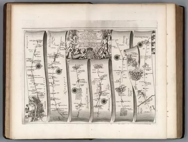 Road from London to Aberistwith. Plate I. London to Islip and Oxford.;Ogilby, John, 1600-1676;1675;9735.028