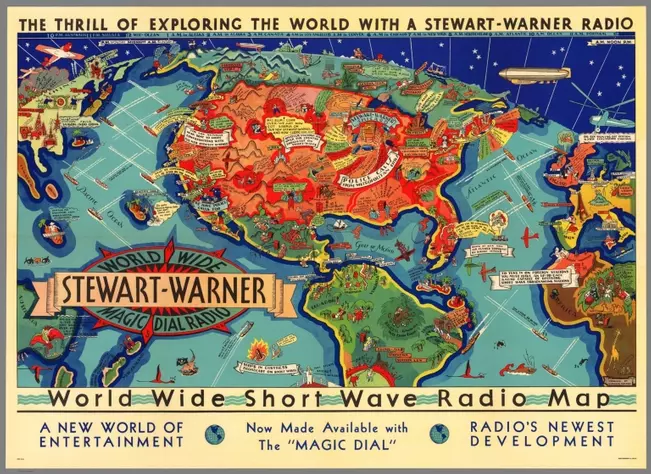 World Wide Short Wave Radio Map.;Turzak, Charles (1899-1985);1932;9755.000